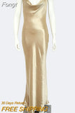 Backless Satin Dresses for Women 2023 Autumn Spaghetti Strap Sleeveless Party Night Clubwear Sexy Slip Dress