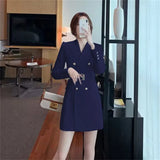 Fongt And Autumn High-Grade Thin 2025 Wind Coat Women's Long Spring And Autumn New Double Row Buckle Long Suit Coat