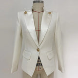 QUALITY Newest 2023 Designer Blazer Jacket Women's Single Button Satin Collar