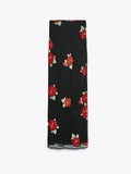 Fongt Summer Black Rose Dress Women's New Korean Sling Dress Skirt Half Dress