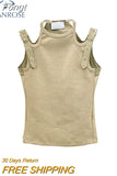 Women's Knitted Camisole Ladies Summer Y2k Casual Harajuku Solid Color Basic Elastic O Neck Sleeveless Sexy Skinny Tank Tops