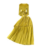Fongt Folded T-Shirt With Irregular Hembo Skirt Dress Suit Woman