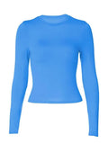 Solid Color Long Sleeve Top-Outfit