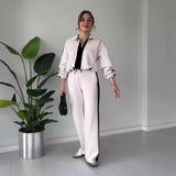 Fongt The Autumn Of 2025, The New Women's Fashion Hit The Color Of The Lazy Wind Casual Knitwear Two Sets