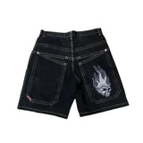 Hip-Hop Street Clothing Y2K Boxing Gloves Graphic Denim Gym Baggy Jeans Shorts-Outfit