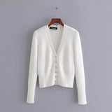 Elegant Long Sleeve Sweater Women 2021 New Single-Breasted Female Short Cardigan Soft Flexible Knitted