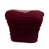 Fongt Babes Light Yarn Splicing Braless Sleeveless Top With Short Corset Corset Umbilized Bra Vest 8865