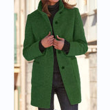 Fongt Autumn And Winter Retro Button-Collar Hair Coat Women's Clothing