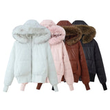 Fongt New Women's Fashion Splicing Long Sleeve Warm Cotton Jacket Jacket