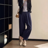 Fongt Sleoper Slack Panty Female Large Size Fat Mm Pear Shape Body Tight Waist Nine Minutes Grandmother Trousers