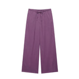 Fongt Women's INS Burst Linen And Cross-Coat Fashion Trousers Set