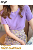 Women Summer Students Solid Tender Casual All-match Girlish Elegant Fashion Slim Korean Style Sweet Футболка