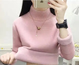 Thicken Half Turtleneck Sweater Women Pulls Oversized 4xl Sueter Warm Knit Tops Velvet Lined Slim Soft Knitwears