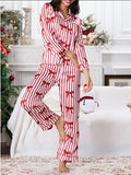 Women's Print Loose Casual Suit Pajamas Christmas Family