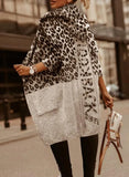 Fongt Loose Leopard-Print Letter Jahua Casual Hoodie Medium Long Women's Sweater Cardigan Woman