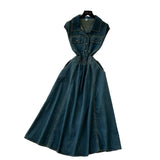 Fongt Wind Niche High-End Feeling Collar Short-Sleeved Denim Dress Women 2025 Summer Leisure Slim Dress