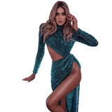Fongt Spring/Summer New Women's Irregular Sexy Sleeves Long-Sleeved Banquet