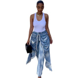 Fongt Women's High-Waist Jeans New Women's Fashion Personality Folding Trousers