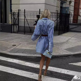 Fongt 2025 New Medium And Long Shirt Loose Fashion Stripe Splicing Shirt Dress