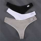 Thong V Waist Design G-String Women's Panties Cotton Panties Female Underpants Solid Pantys Intimates Lingerie