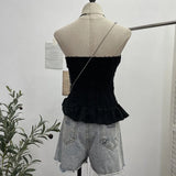 Fongt Shooting Wasteland Wind Thoracic Thoracic Do Old Hole Irregular Lotus Leaf Side Vest Millennial Babes Sleeveless Top 9228