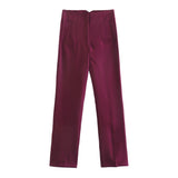 Fongt Workplace Women's Display High Waist Waist Suit Trousers 38 Color Reduced Age And Ankle Pants