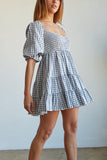 Gingham Babydoll Dress 703-0-Outfit