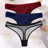 G-String Sexy Mesh Transparent Lace Panties Women Underwear Pantys Low-Waist Female Underpants Perspective Briefs