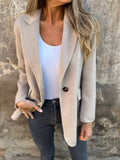 Fongt Women's Casual Hair In Autumn And Winter 2025, Collar Button Fake Pocket Blazer