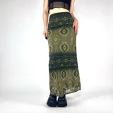 Fongt Vintage Crumbat Splicing Half-Body Skirt Holiday High-Waisted Thin A-Shaped Skirt New Mid-Long Skirt