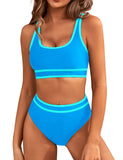2025 New Sexy Swimsuit Female Bikini Split Color Multicolor