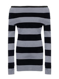 long-sleeved knitted mini dress with