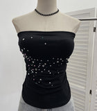Fongt Diamond Splicing Lace-Back Strapped Braided Braided Braided Brae Folded Bra Sleeveless Top 1196