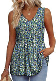 Fongt New Women's Vest Flowing Lotus Leaf Side Top Women's Elegant Sleeveless V-Neck Doll Vest