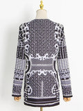 QUALITY Newest 2023 Stylish Designer Jacket Women's V-neck Long Sleeve Luxurious Metallic Beaded Long