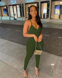 Casual Fitness Rompers Womens Jumpsuit Sleeveless Knit Rib Elastic Bodycon Jumpsuits Backless Workout Overalls for Women-Outfit