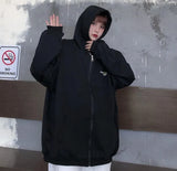 Zip Up Sweatshirts Women Hoodies Korean Oversized Thin Clothes Plus Size Loose Casual Solid Color Shirt Long Sleeve