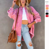 Fongt Women's Summer New Casual Do Old Casss Hole Loose Cowboy Coat Girl