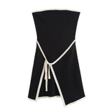 Fongt New Women's Fashion Knitted Sleeveless Breast Dress