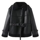 Fongt Women's Clothing Explosion Pure Fashion Street Collar Fur Warm Coat Long Short