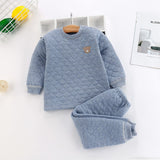 Pajamas Set Boys Girls Cotton-padded Pjs Top and Pants Unisex 3 layers to Keep Thick Warm Clothes Toddler Clothing