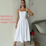 elegant and pretty women's dresses Midi White Vacation Dress Spaghetti Strap Beach Dress A Line Party Dresses 2023-Outfit