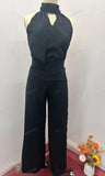 Fongt New Fashion Hollow Round Collar Sleeveless Jacket Wide Leg Pants Temperament Suit-Outfit