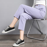 Pants Women Office Lady Ankle Length Autumn Solid Harem Trouser High Waist Fashion Harajuku Loose Elegant Youth Hot