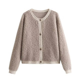 Fongt Women's New 3 Color Button Wool Yarn Knitted Cardigan 2822-Outfit