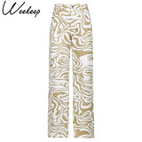 Zebra Striped Pattern Streetwear Pants Women's High Waist Loose Straight Trousers Chic Aesthetic Harajuku Bottom