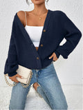 Fongt Women's Sweater V-Neck Cardigan Autumn And Winter Solid Knitted Shirt Casual Knitted Coat