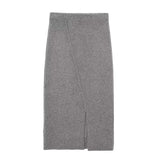 Fongt Autumn New Women's Fashion Simple Knitted Double Coat + Skirt