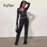 Fall Clothing Tops For Women 2021 Long Sleeve V-Neck Hollow Out Sexy Drawstring Fashion Crop Ladies