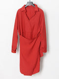 Fongt Style Dress Women 2025 Spring New Temperament Elegant Fashion Commuting Solid Color V Tie With Mid-Long
